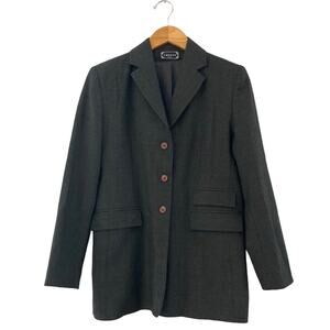 Chopin Roma Women's Career Blazer Size EU 44 Dark Gray Single Breasted Business